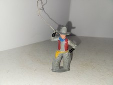 Vintage Cast Lead Manoil Barclay Cowboy With Lasso Nice Shape Overall SEE