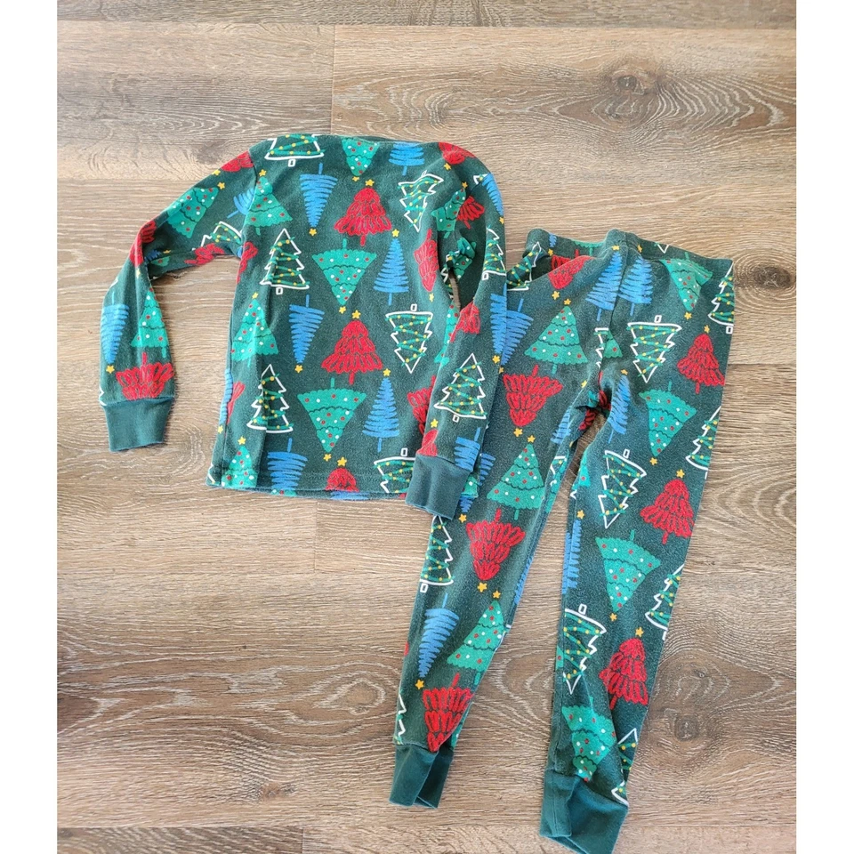 Carters Christmas Tree Pajamas Set Long Sleeve Holiday Sleepwear Size 4 #9 - Image 2 of 4