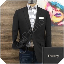 THEORY Mens Blazer Sport Coat Casual Jacket Size 40R Modern Gray Wool Suit