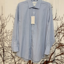 NWT Bill Blass Regular Fit Light Blue Long Sleeve Dress Shirt L