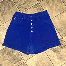Jean Shorts VTG Bongo 80s 90s Electric Blue Cotton High Waisted Sz 11
