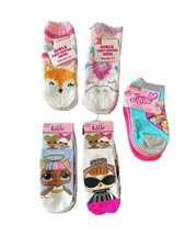 Girls Sock Lot Of 11 Pairs New With Tags Shoe Size 7-3, Sock Size 6-8.5 LOL Set