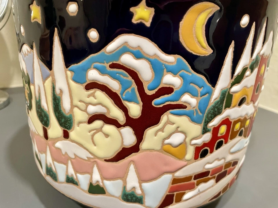 Ceramiche San "C.S." Rocco 10" Terrakotta Topf Handmade in Italy Winter Weihnachten - Bild 4 von 4