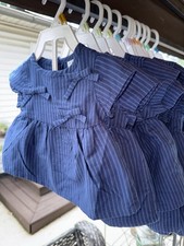 NWT Carters Dress Set Baby Girls size Railroad Stripe Fit and Flare Lot Of 12