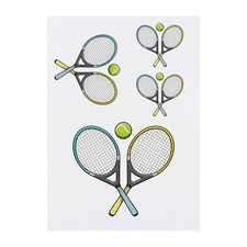 4 x 'Tennis' Temporary Tattoos / Transfers TO00008610 
