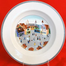 VILLEROY & BOCH NAIF DESIGN Rim Soup 8.75" NEW NEVER USED Village Square  #4