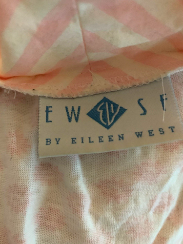 1994 Vintage Eileen West mittellanger Bademantel Baumwolle Kordelgürtel, versteckte Taschen PINK - Bild 5 von 9