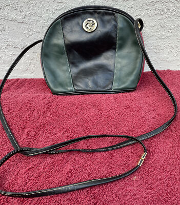 Vintage Jane Shilton Crossbody Handbag Leather Made In England 3-Color Block