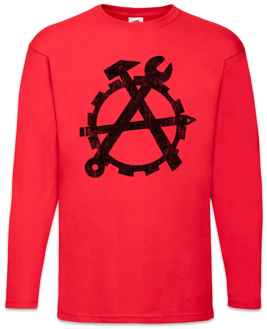 ALTRA T shirt uomo Workers Anarchy manica lunga socialismo comunismo martello e falce