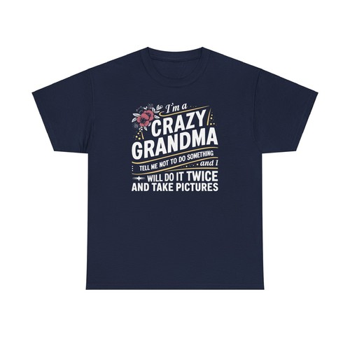 Lustiges T-Shirt I'm Crazy Grandma - Neuheit Erstes Mal Oma Grafik Shirt - Bild 45 von 53
