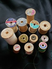 Lot of 12 Vintage Wooden Spools Coats  Clark, JP Coats, Star Giant Boilfast