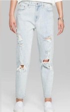 NWT Wild Fable Highest Rise Curvy Mom Distressed Jeans Womens 00/24 Grunge