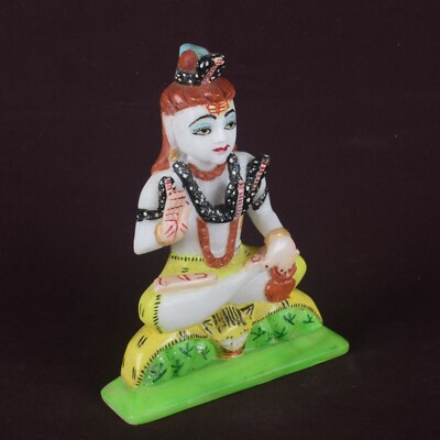 Hand Carved Shiva Statue Hindu God Stone Sculpture Painted Art Sanker Bholenath