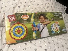 Play Day LED Light Up Archery Bow  Arrows Target Set Indoors/Outdoors Kids Toy