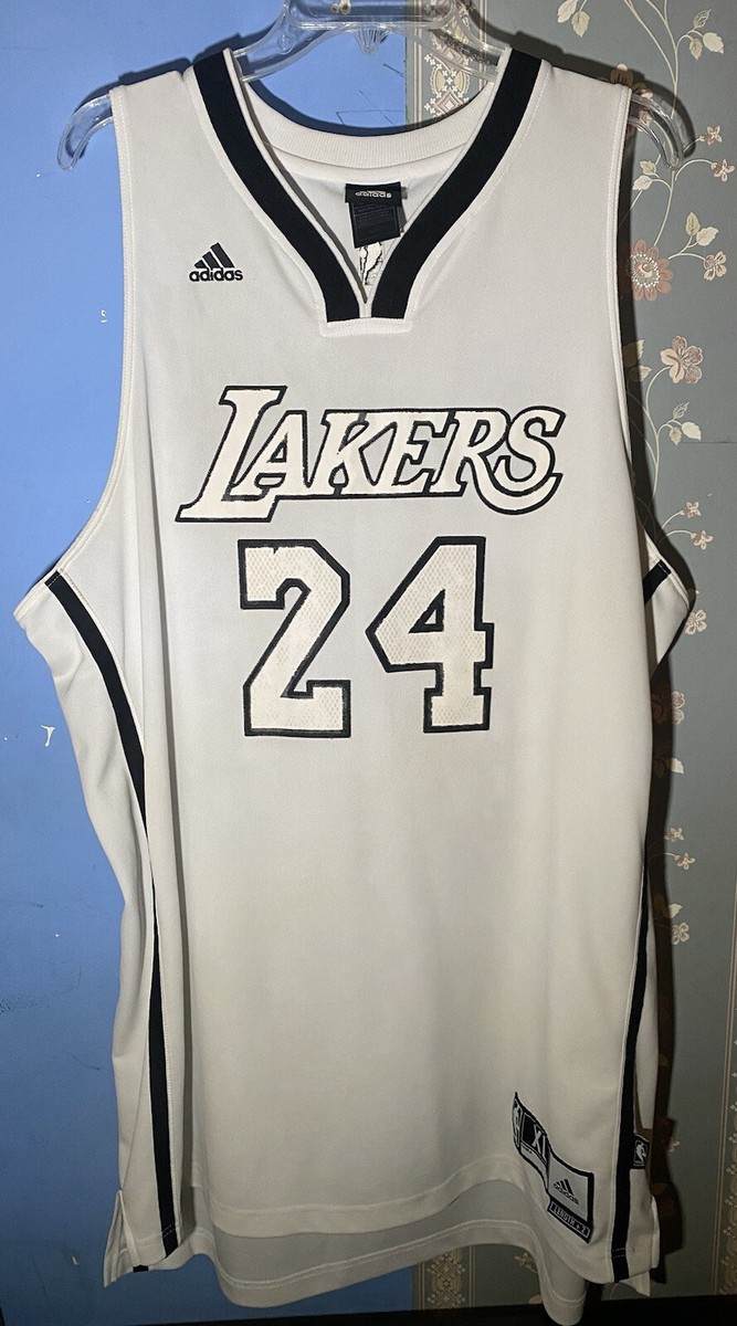 Original Adidas All White Kobe Bryant Jersey White And Black Men's