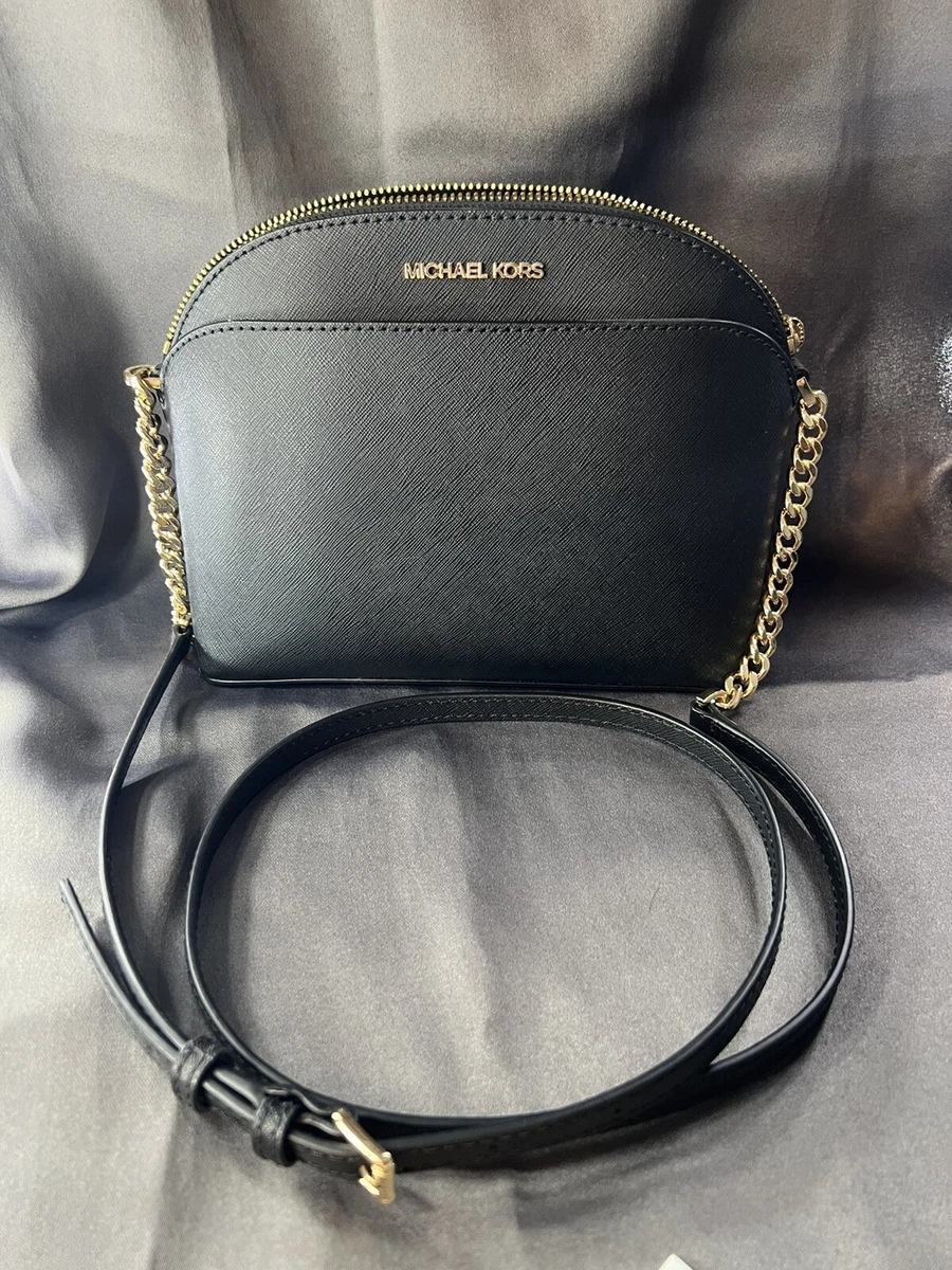 Michael Kors Emmy Medium Crossbody in Saffiano Leather Bag - Black