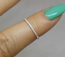 Sterling Silver Stardust Ring, Dainty Rings for Women, Thin Silver Bands