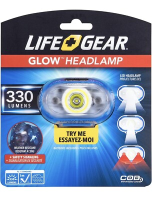 Life Gear 41-3827 Multi-Function Glow Headlamp, New