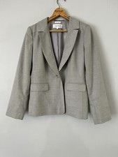 Calvin Klein Stretch Light Gray Single Button V Neck Blazer Women  s Size 8P