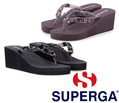Infradito DONNA ZEPPA 6cm gomma nero fango SUPERGA mare piscina sandali NEW  | eBay