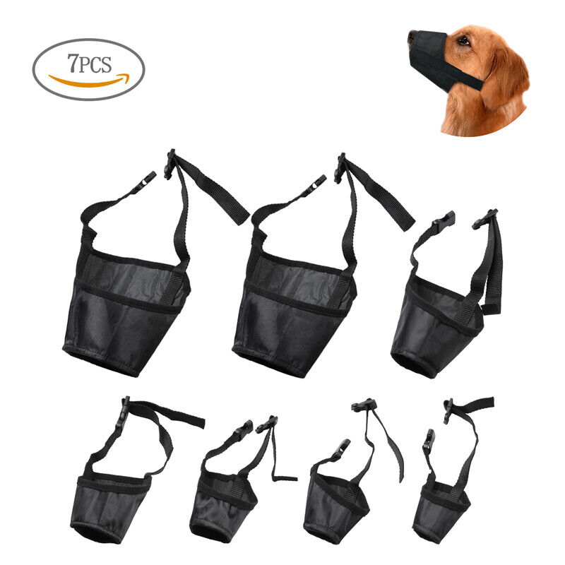 Outlet Spring new work one after another sale feature 7Pcs Dog Muzzle Anti Stop Bite Chewing Mesh Trainin Barking Mask