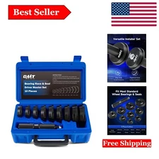 Heavy-Duty Bearing Race and Seal Driver Kit with 9 Adapters - Compact Case