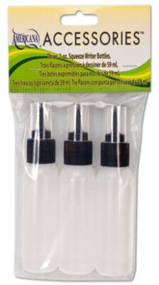 LOT of 3 ~ CRAFT SQUEEZE APPLICATOR BOTTLES  2 oz WRITER GLUE PAINT