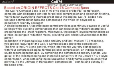Demonfx CALL76 Compact Bass Compressor Great Price Nice Fast U.S.