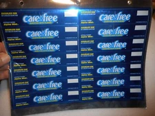 Vintage 1993 Care Free Big Alpine Mint Gum Store Display Decal Sticker Sheet 