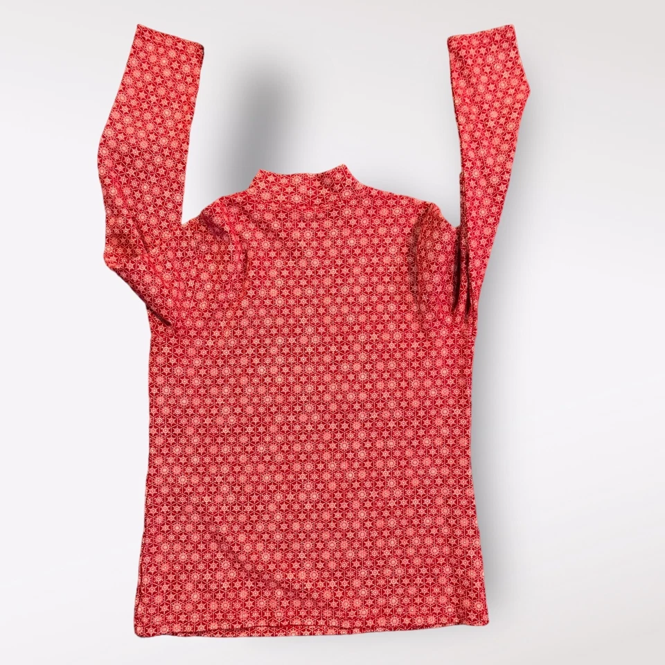 Women’s NORTH CREST CLASSIC Red Snowflake Christmas Holiday Half Turtleneck Sz M - Image 2 of 4