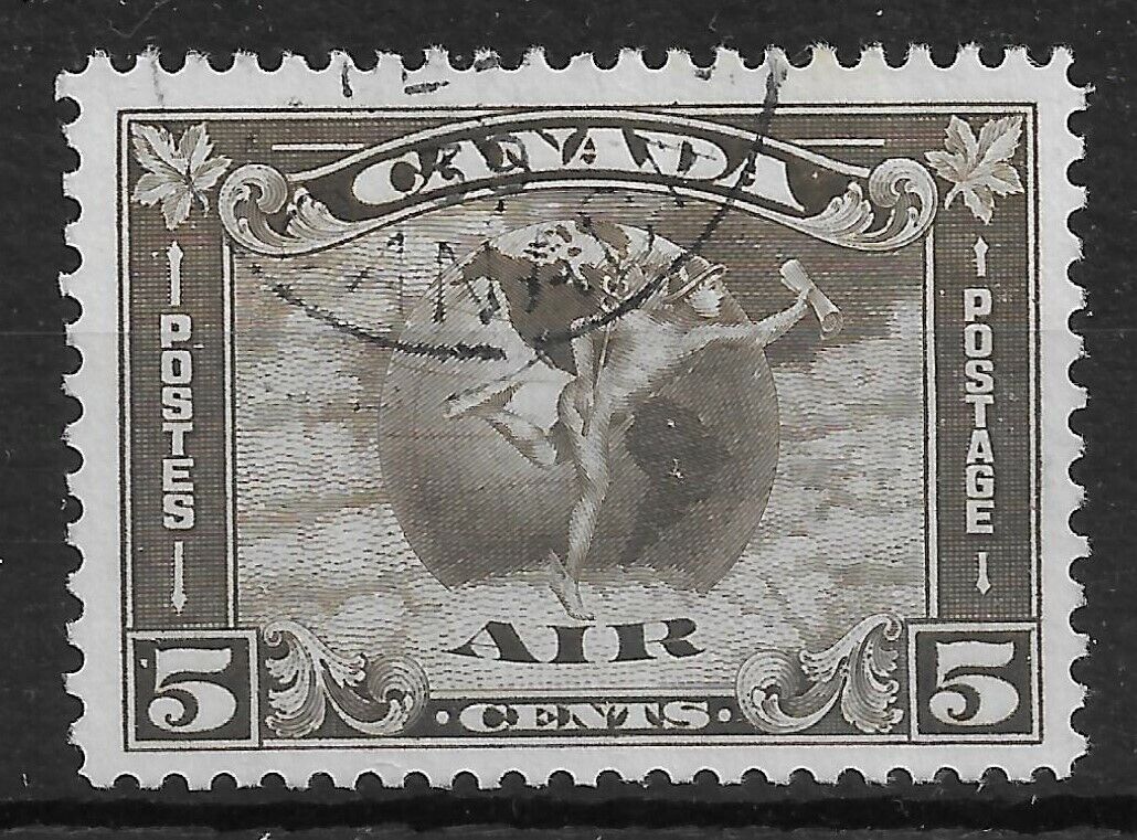 CANADA OFFer 1930 Credence SG310 5c - brown Cat Fine USED £27 Air