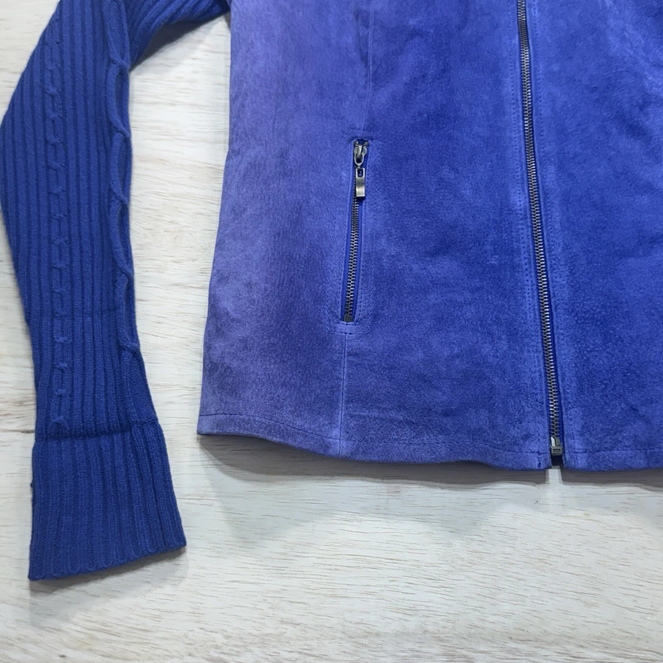 A.M.I. Лаванда замши ребристый трикотажа очень длинные рукава женская куртка размер M фиолетовый - Изображение 4 из 4