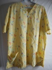 Yellow Green puppies Scrub Top Medical Uniform