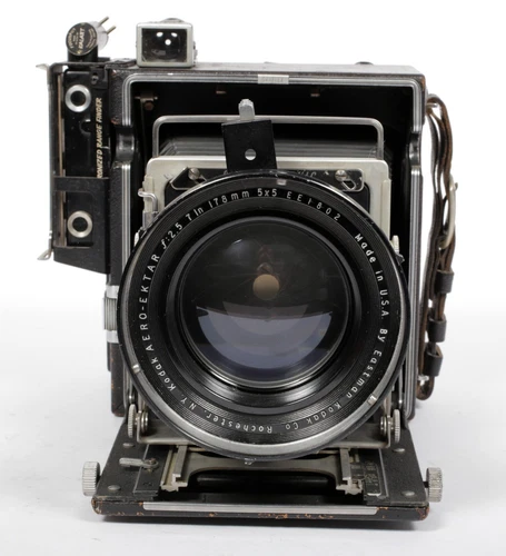 Graflex Speed Graphic 4X5 Camera + Aero Ektar 178mm F2.5 #8364