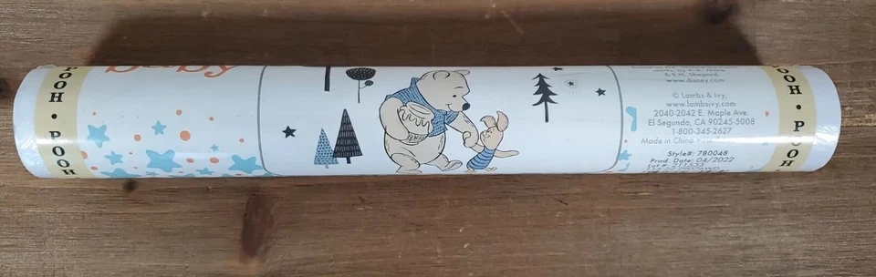 Calcomanías de pared pegatinas Disney Baby Forever Pooh azul y beige oso de Lambs & Ivy Foto 2 de 4