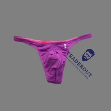 JJ Malibu men purple cheeky Bulge pouch cotton Thong underwear size M L XL