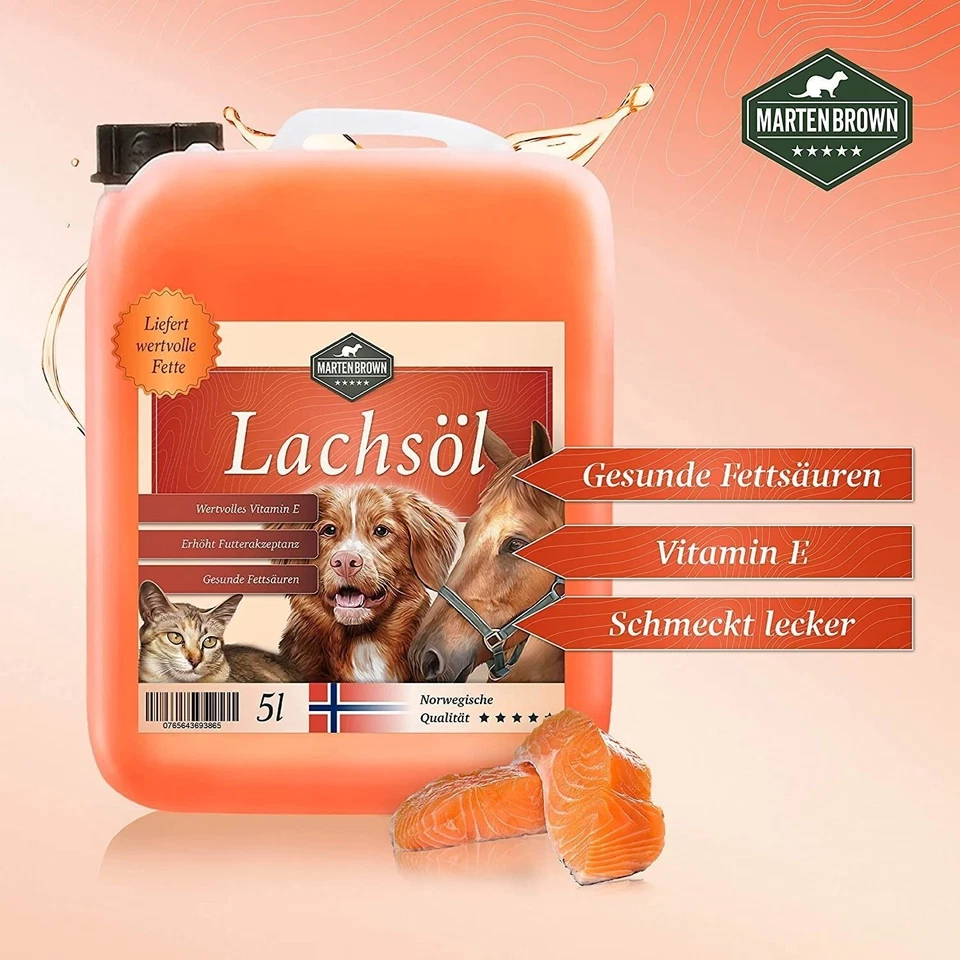 Martenbrown® Lachsöl 5L – Norwegisches Fischöl für Hunde, Katzen & Pferde - Bild 3 von 4