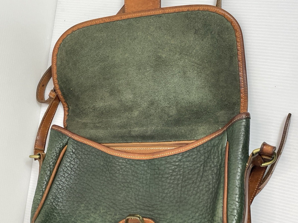 Vintage Dooney & Bourke Essex Green Pebbled Leather Equestrian