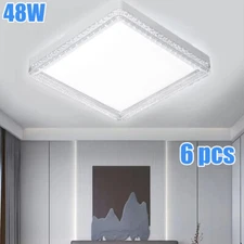 6X 11.81In 48W Recessed LED Ceiling Light Fixture Kitchen Square Ceiling Light 
