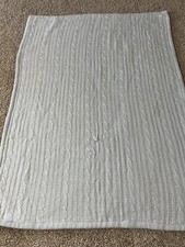 Edgehill Collection Baby Blanket Lovey Blue Cable Knit Faux Fur Acrylic