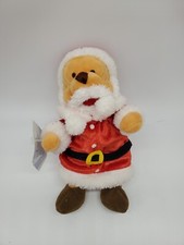 Winnie the Pooh Pere Noel France Santa 8" Bean Bag Plush Disney Store 12 Days