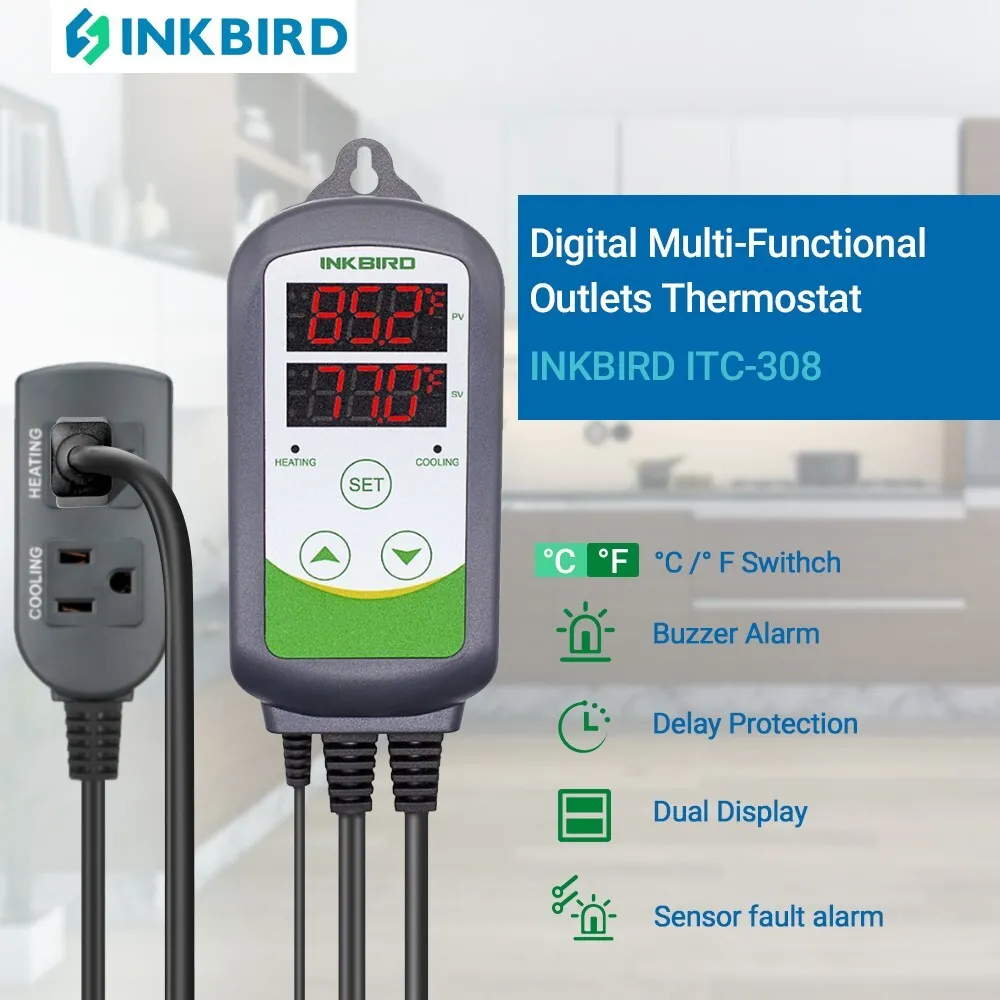 dragt Rettsmedicin privilegeret Inkbird ITC-308 Thermostat Programmable Homebrewing Temperature Controller  Heat 705701565505 | eBay