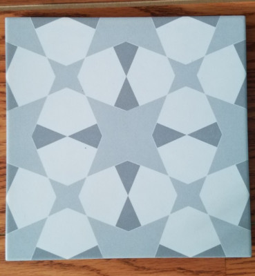 Avalon Gray Geometric Gres Porcellanato Tile Trivet from Italy 7-5/8 IN.