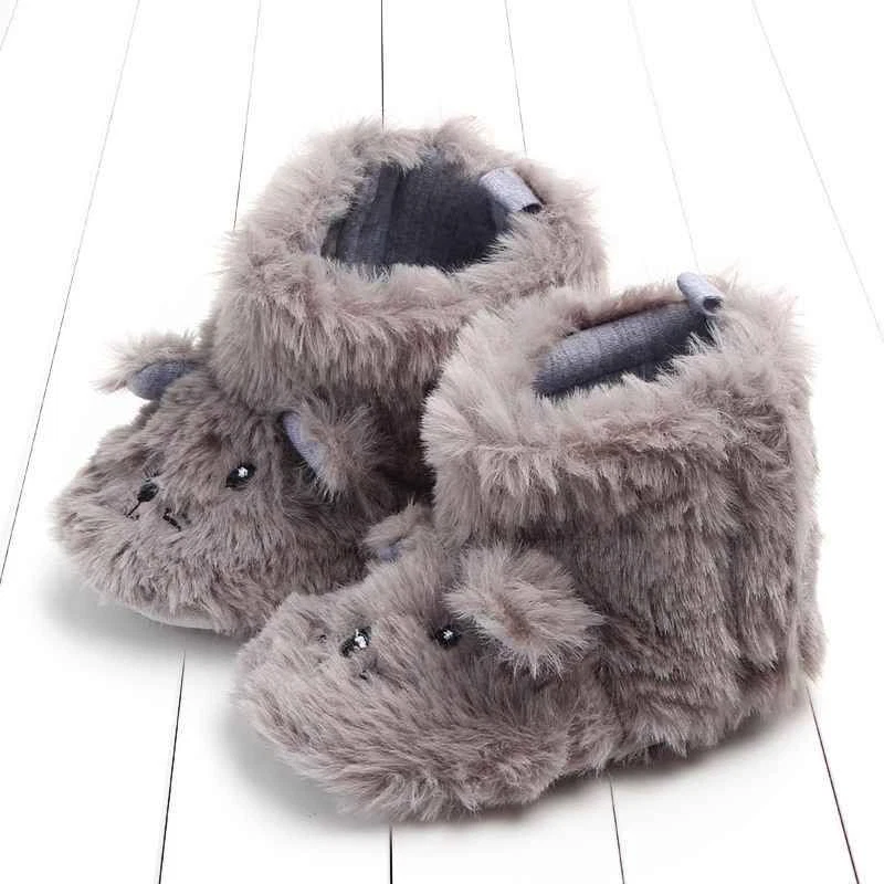 Recién Nacido Bebé Niño Niña Niño Zapatos Niño Invierno Cálido Antideslizante Dibujos Animados Botas Foto 3 de 4
