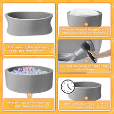 Ball Pit for Balls 47.2" X 13.7" round Foam Ball Pits for Kids Toddlers Soft ...