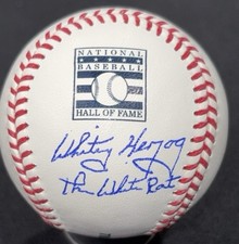Whitey Herzog Autographed Signed HOF OMLB Insc The White Rat Cardinals Beckett
