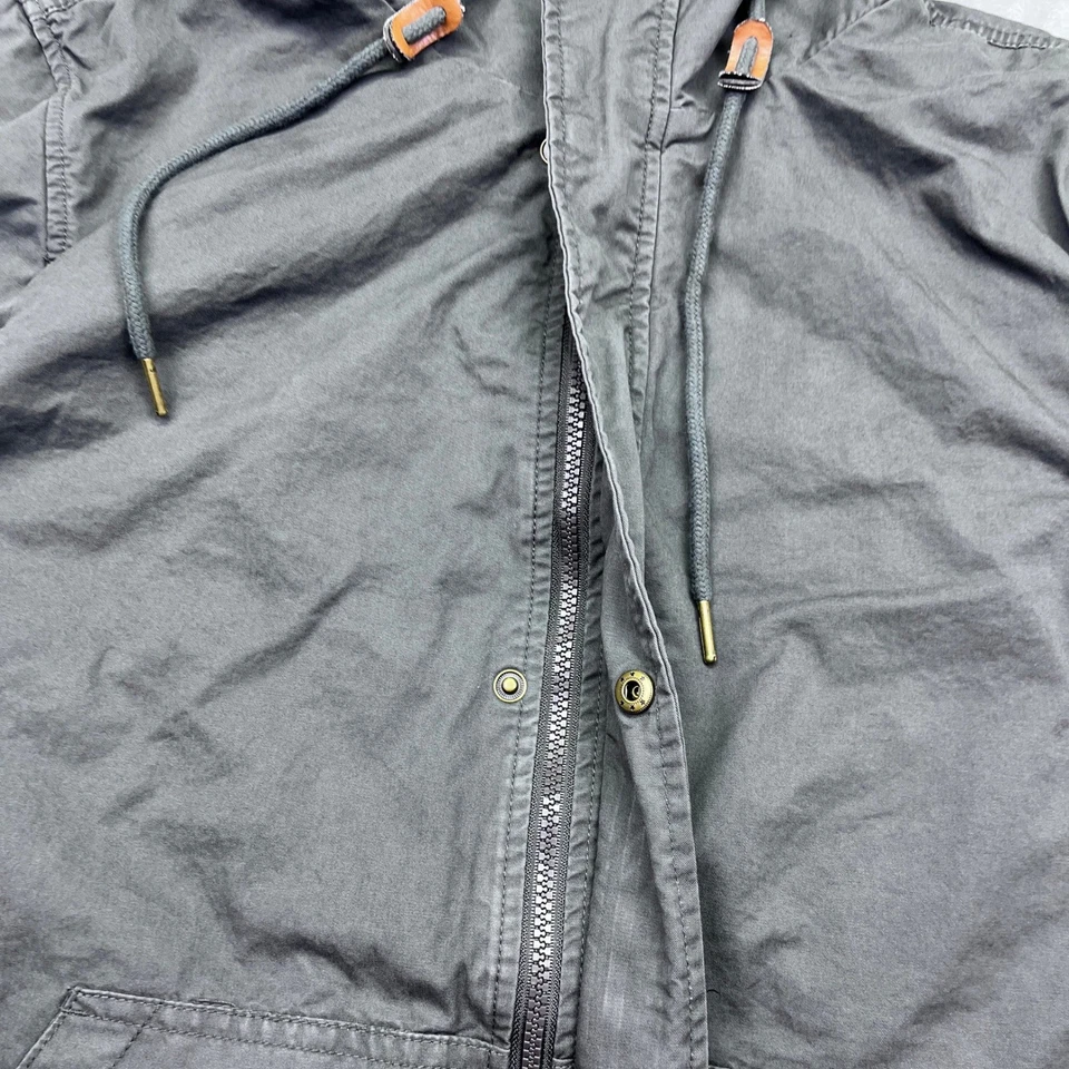 American Rag Hooded Utility Jacket Lightweight Full Zip Gray Mens Large Grunge - Image 4 of 4