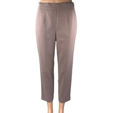 Aritzia Babaton Purple High Rise Pleated Tapered Cropped Trousers Pants Size 4