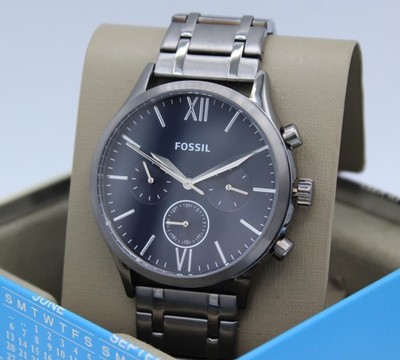Fossil Fenmore Midsize Chronograph Blue Grey BQ2401 Men's Watch | eBay