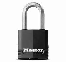 Image of Master Lock Excell M515DLH Black Rubber Laminate Padlock 4 Keys Security Level 9